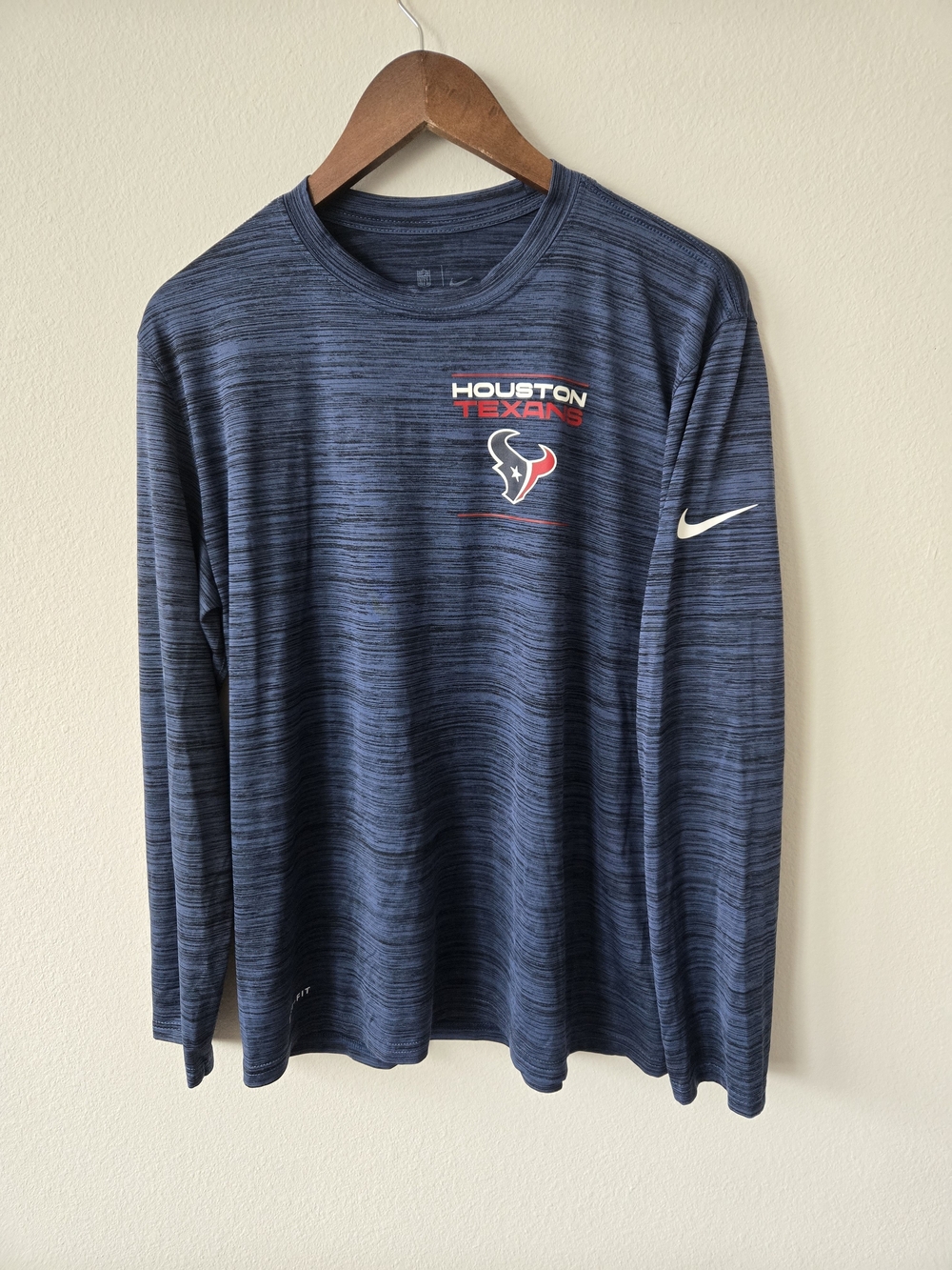 Nike Houston Texans Long Sleeve Performance Tee - Navy